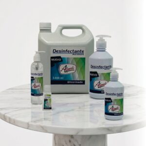 Productos Alfamedical sobre mesa de mármol